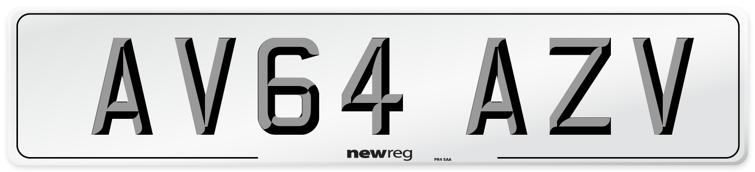 AV64 AZV Number Plate from New Reg
